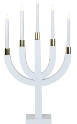 ELIAS Ljusstake 7L 67cm Vit/Guld