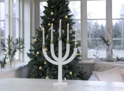 ELIAS Ljusstake 7L 67cm Vit/Guld