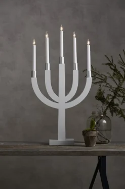 ELIAS Ljusstake 7L 67cm Vit/Silver