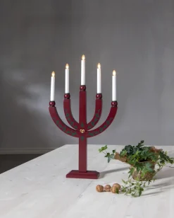 ELIAS TRADITION Ljusstake 5L 61cm Röd