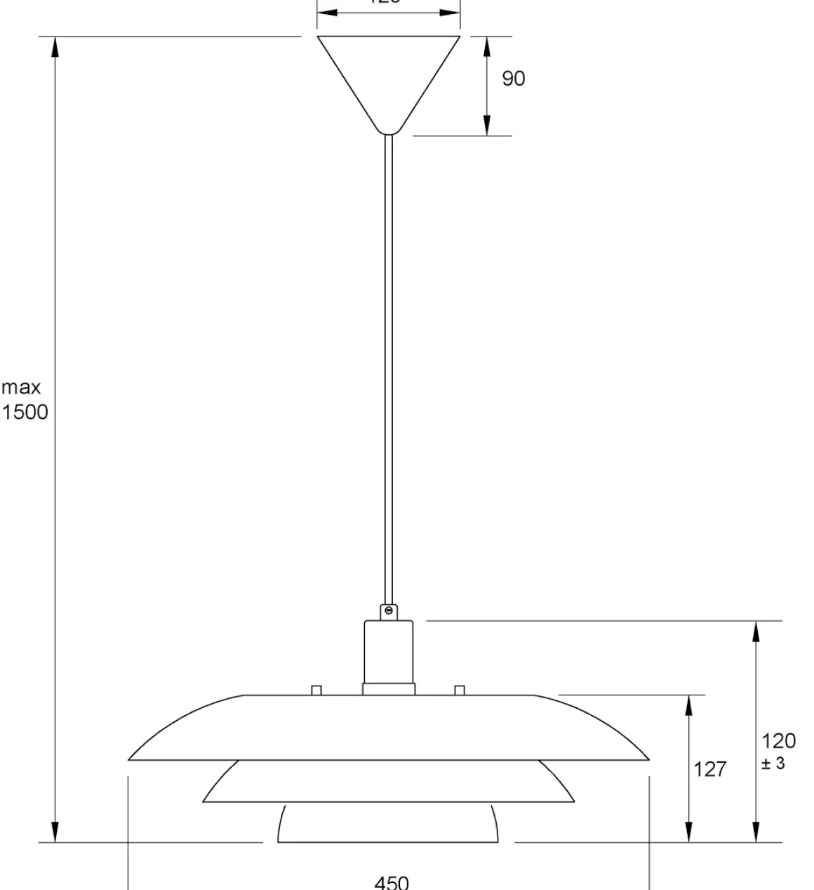 EPSILON Taklampa 45cm Beige