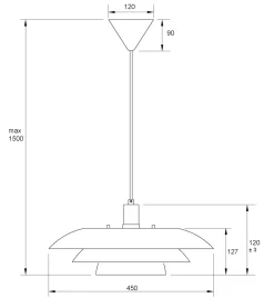 EPSILON Taklampa 45cm Svart