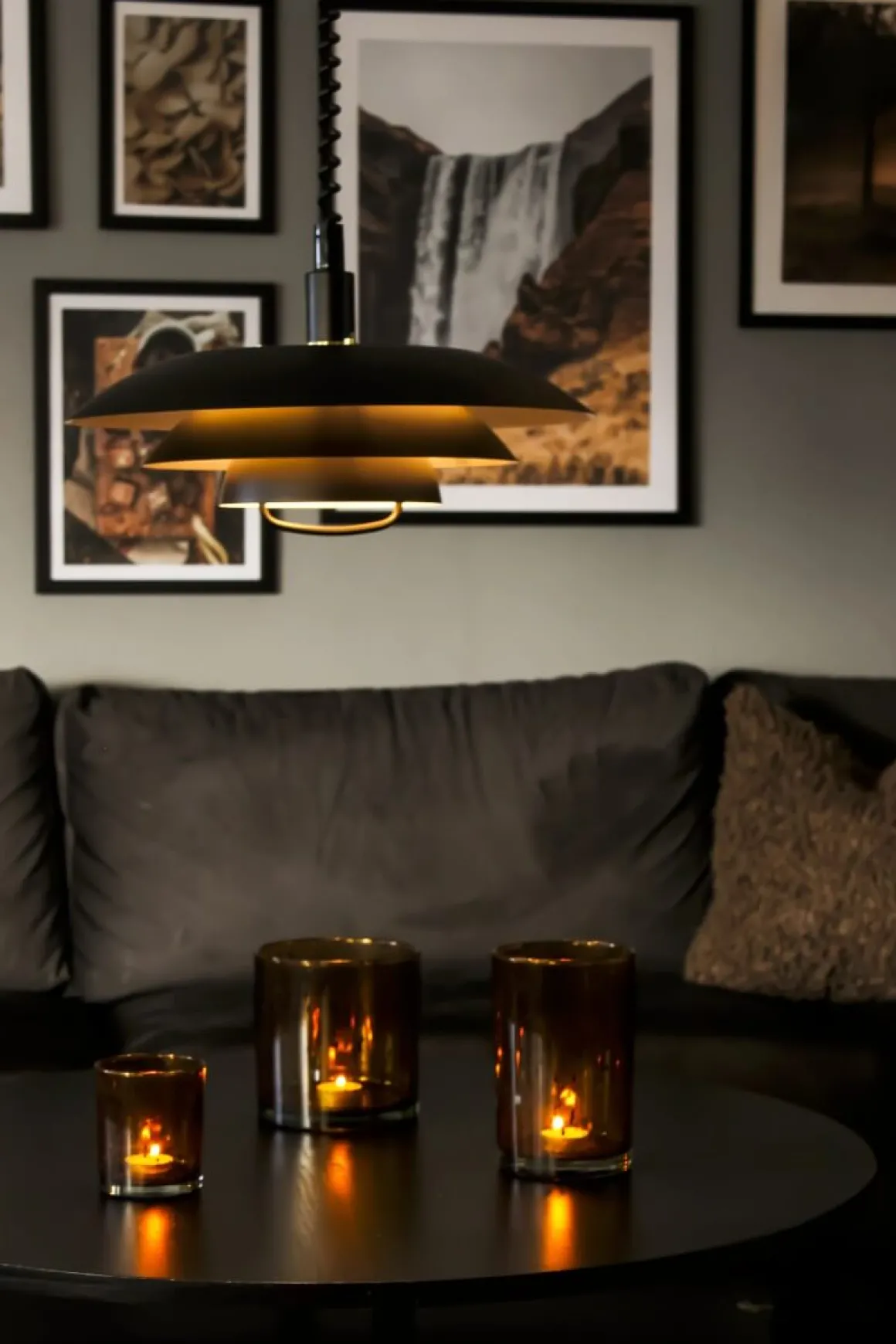 EPSILON Taklampa med hiss 45cm Svart