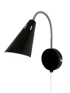 EVA Vägglampa 29cm Svart/Krom