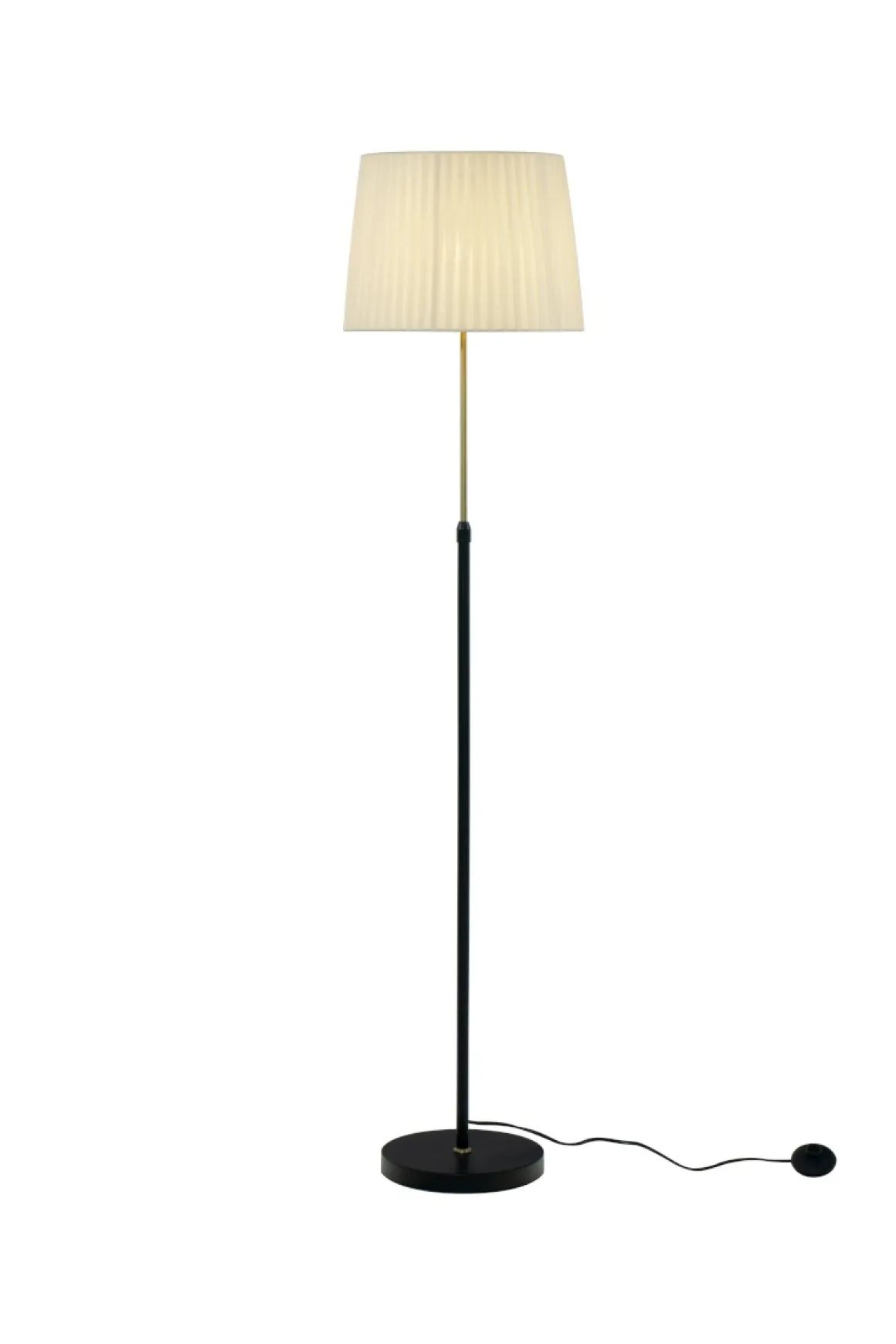 EZAI Golvlampa 1L 155cm Svart/Matt Mässing/Beige