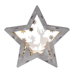 FAUNA Bordsdekoration 24cm 10LED Brun