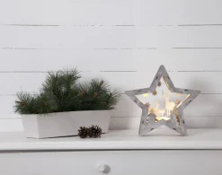 FAUNA Bordsdekoration 24cm 10LED Brun