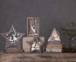 FAUNA Bordsdekoration 32cm 10LED Brun