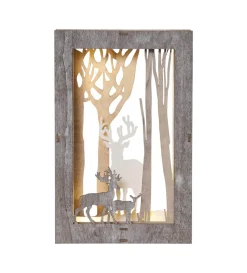 FAUNA Bordsdekoration 28cm 10LED Brun