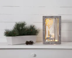 FAUNA Bordsdekoration 28cm 10LED Brun