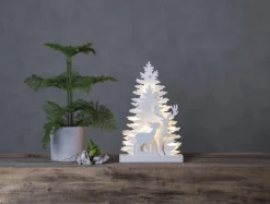 FAUNA Gran Bordsdekoration 44cm Vit