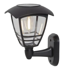 FELIX Solcells-vägglykta 21cm Svart Varmvit IP44