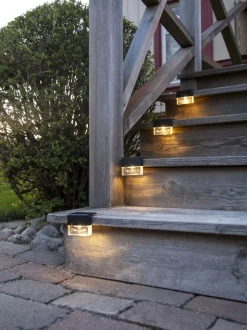 FENCE 4-PACK Solcells-Vägglykta 6,5cm Svart