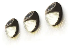 FENCY 3-PACK Solcells-Vägglykta 11cm Brun