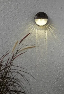 FENCY 3-PACK Solcells-Vägglykta 11cm Brun