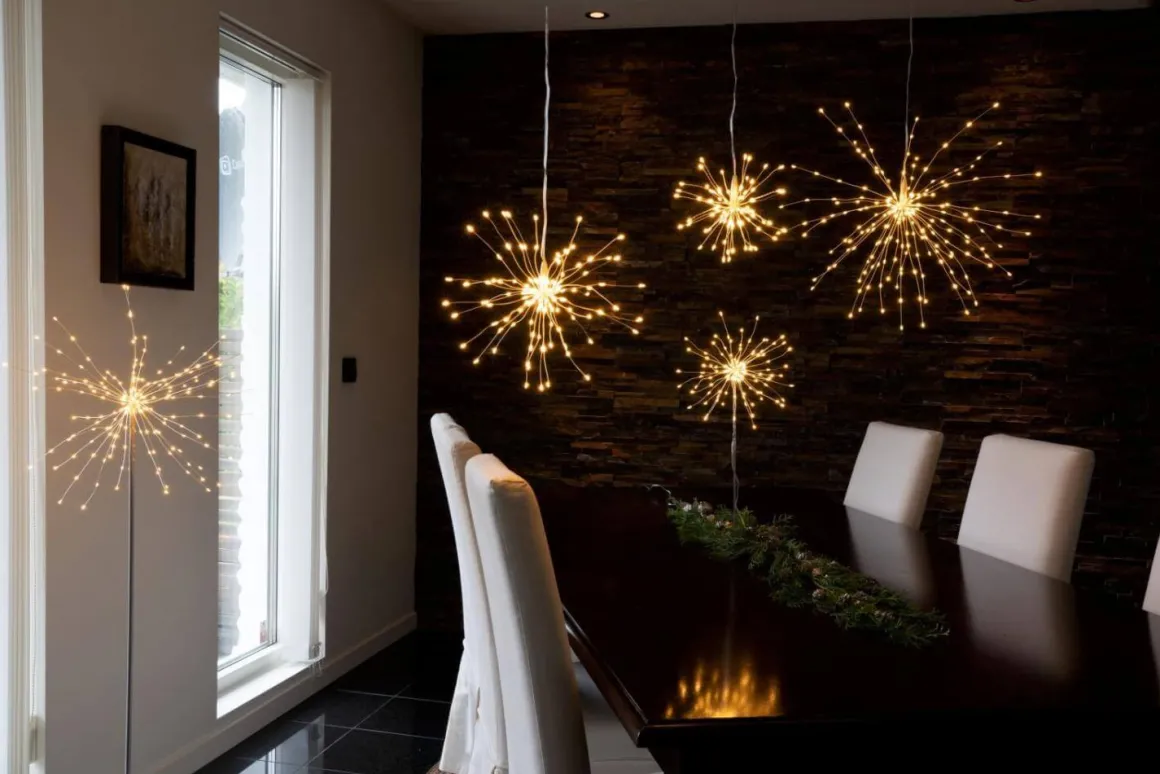 FIREWORK Hängande dekoration 16cm 80LED Silver