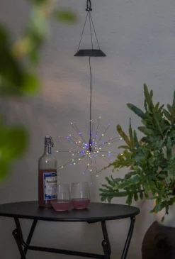 FIREWORK SOLAR Solcellsdekoration 50cm Svart/Flerfärgad