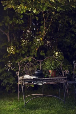 FIREWORK SOLAR Solcells-dekoration 105cm IP44 Svart