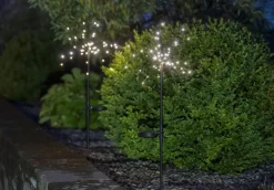 FIREWORK SOLAR Solcellsdekoration 2-Pack 60cm Svart/Varmvit