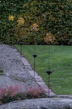 FIREWORK SOLAR Solcellsdekoration 85cm Svart/Varmvit