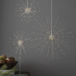 FIREWORK Stjärna på fot 50cm 120LED Silver/Varmvit