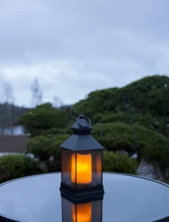 FLAME LANTERN Lykta 25cm IP20 Svart