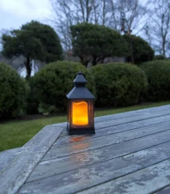 FLAME LANTERN Lykta 25cm IP20 Svart