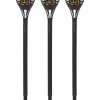 FLAME MINI Solcells-pollare 3-Pack 40cm Svart