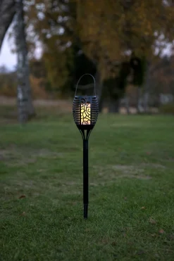 FLAME Solcellsfackla 42cm Svart