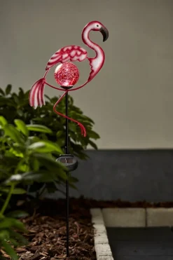 FLAMINGO Solcells-Dekoration 80cm Rosa