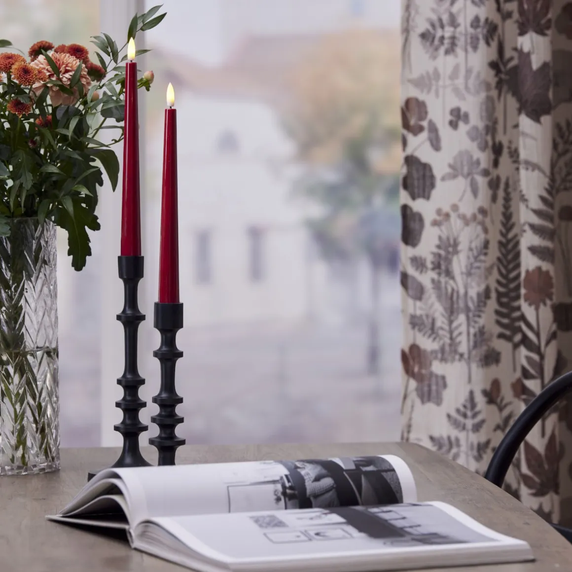 FLAMME CANDY Antikljus 2-pack 26cm Röd