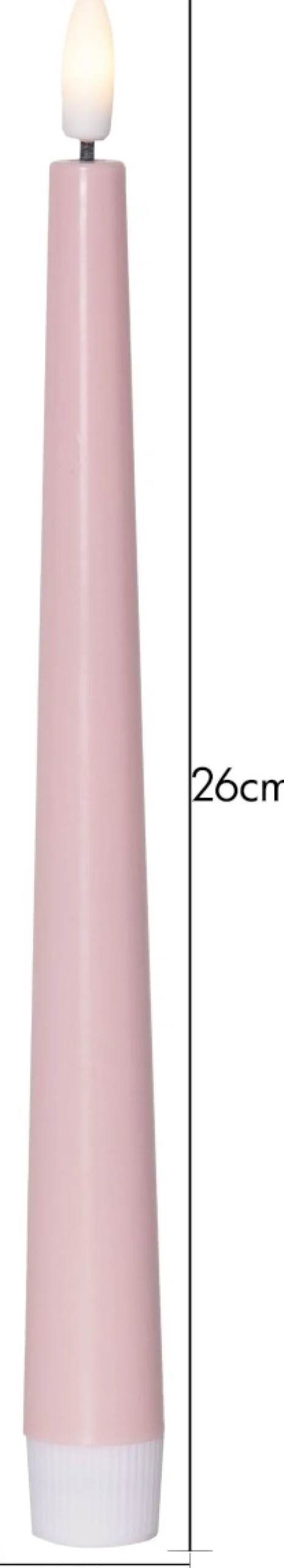 FLAMME CANDY LED-Antikljus 2-pack 26cm Rosa