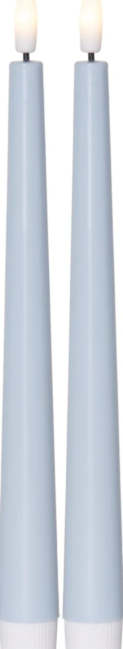 FLAMME CANDY LED-Antikljus 2-pack 26cm Blå