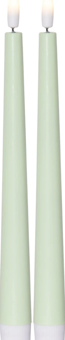 FLAMME CANDY LED-Antikljus 2-pack 26cm Grön