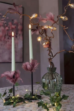 FLAMME CANDY LED-Antikljus 2-pack 26cm Grön