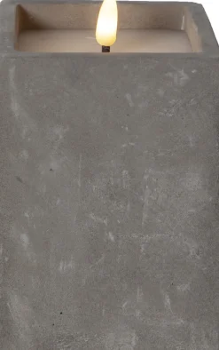 FLAMME CEM LED-Blockljus Batteri 14,5cm Grå