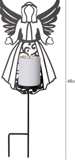 FLAMME DECO LED Gravljus 48cm Svart