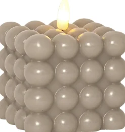 FLAMME DOT LED-Blockljus Batteri 9,5cm Beige