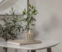 FLAMME DOT LED-Blockljus Batteri 9,5cm Beige