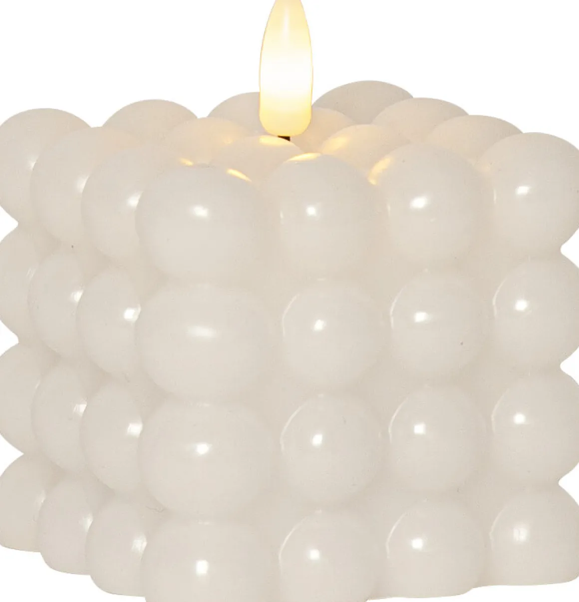 FLAMME DOT LED-Blockljus Batteri 9,5cm Vit