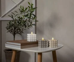 FLAMME DOT LED-Blockljus Batteri 9,5cm Vit