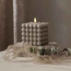 FLAMME DOT LED-Blockljus 12,5cm Grå