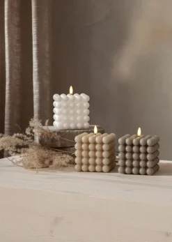 FLAMME DOT LED-Blockljus 12,5cm Grå