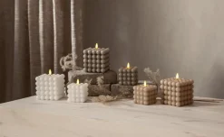 FLAMME DOT LED-Blockljus 12,5cm Grå