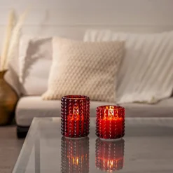 FLAMME DOTTY LED-Blockljus Batteri 13cm Röd