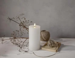 FLAMME FLOW BIG Blockljus Batteri 22,5cm Vit