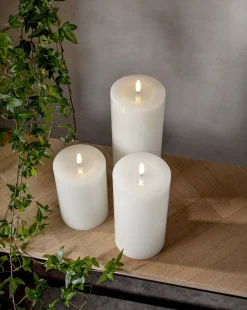 FLAMME FLOW BIG Blockljus Batteri 17,5cm Vit