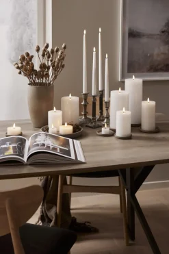 FLAMME FLOW LED-Blockljus Batteri 15cm Vit