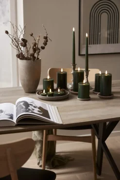 FLAMME FLOW LED-Blockljus Batteri 15cm Grön