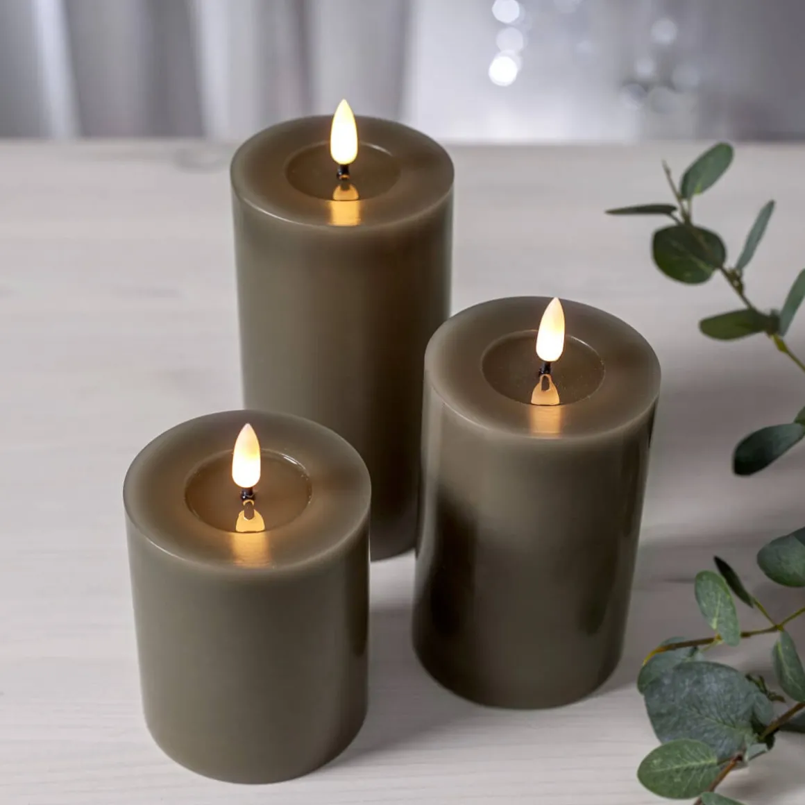 FLAMME FLOW LED-Blockljus Batteri 17,5cm Mullvad